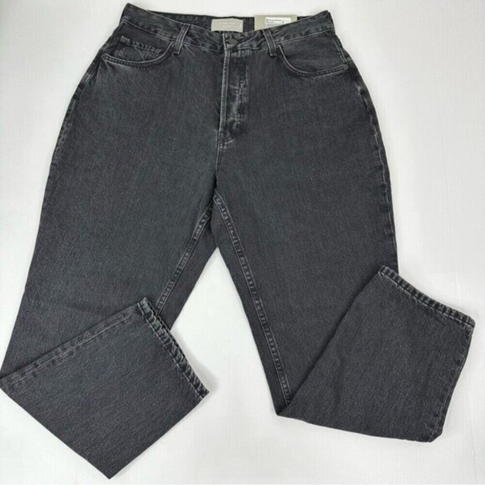 Everlane Curvy 90s Cheeky Straight Jeans Washed Black Organic Cotton Size 33 NWT